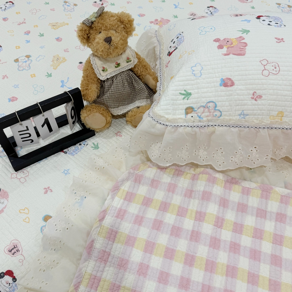 91家纺网 家纺一手货源 找家纺 （总）床盖工厂店 2025新款法式双面全面填充棉花床盖三件套