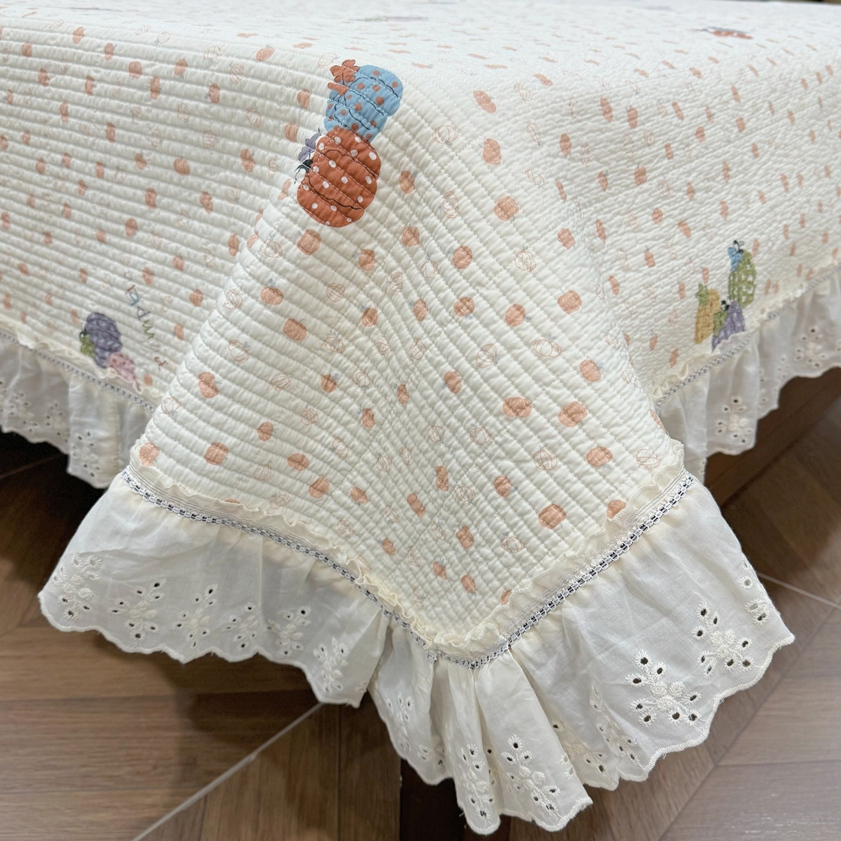 91家纺网 家纺一手货源 找家纺 床盖工厂店 2025新款法式双面全面填充棉花床盖三件套 甜糯软糖