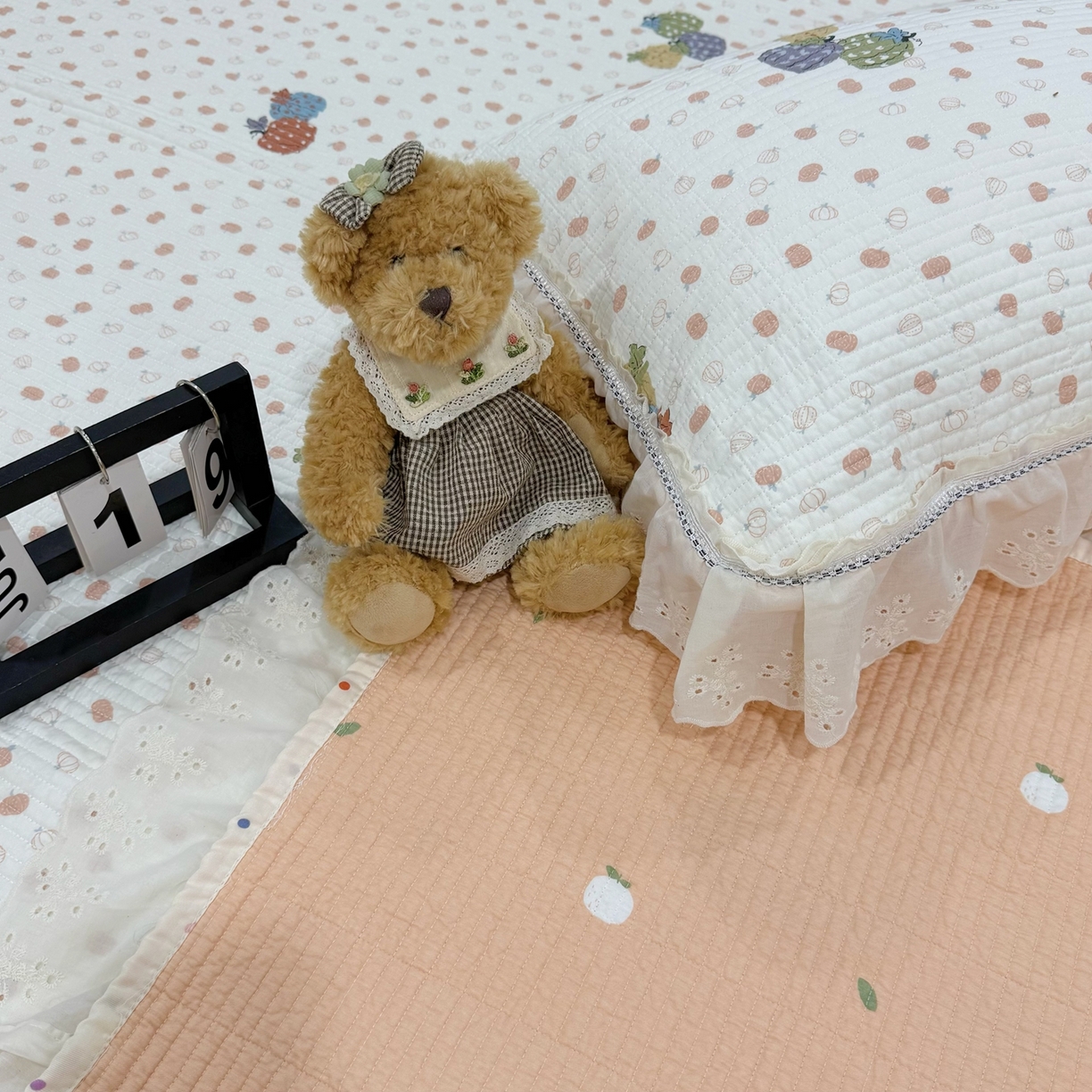 91家纺网 家纺一手货源 找家纺 床盖工厂店 2025新款法式双面全面填充棉花床盖三件套 甜糯软糖