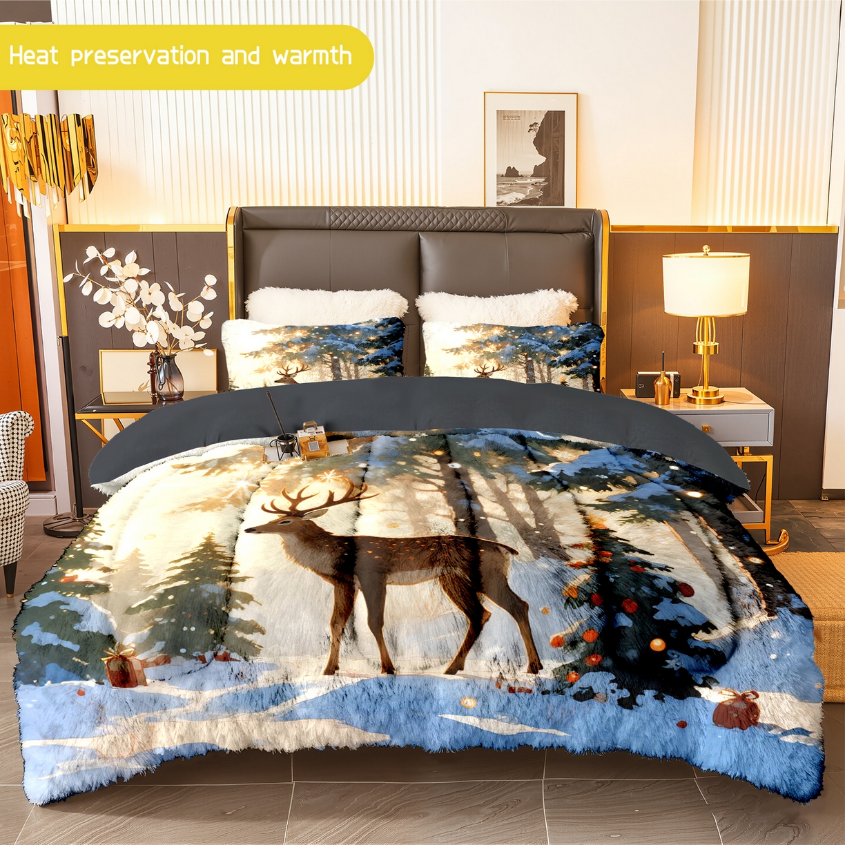 合纵跨境工厂 一件定制pod模式jit跨境180G牛奶绒被子三件套一件代发temu希音集采shein亚马逊速卖通 02510140008