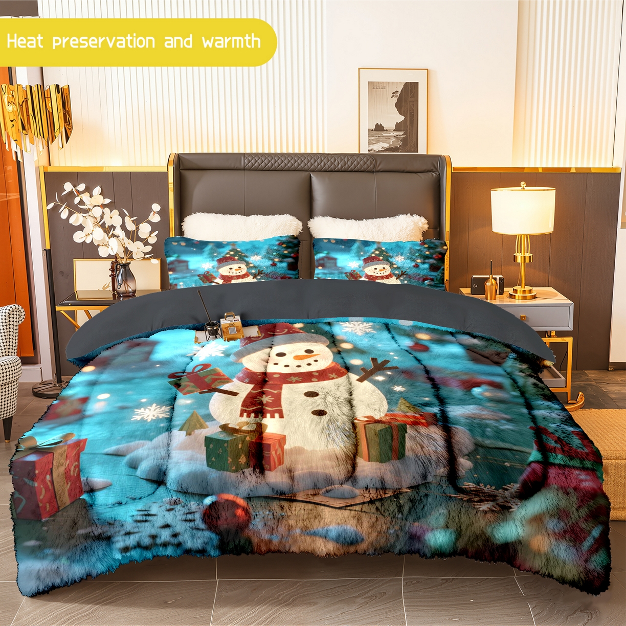 合纵跨境工厂 一件定制pod模式jit跨境180G牛奶绒被子三件套一件代发temu希音集采shein亚马逊速卖通 02510140036