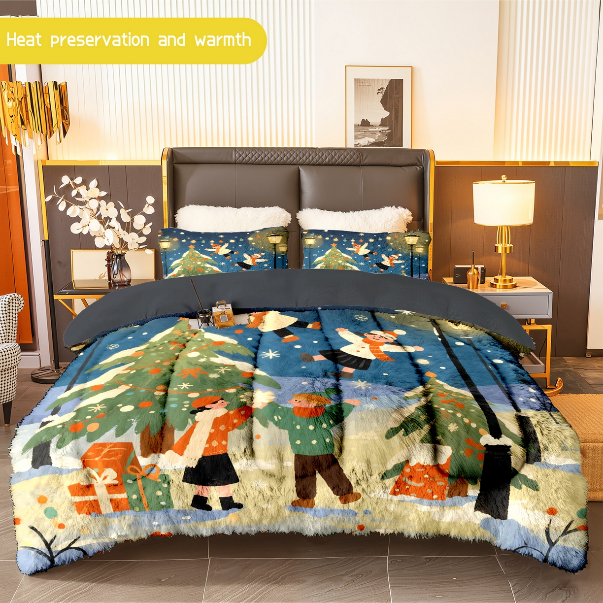 合纵跨境工厂 一件定制pod模式jit跨境180G牛奶绒被子三件套一件代发temu希音集采shein亚马逊速卖通 02510140037