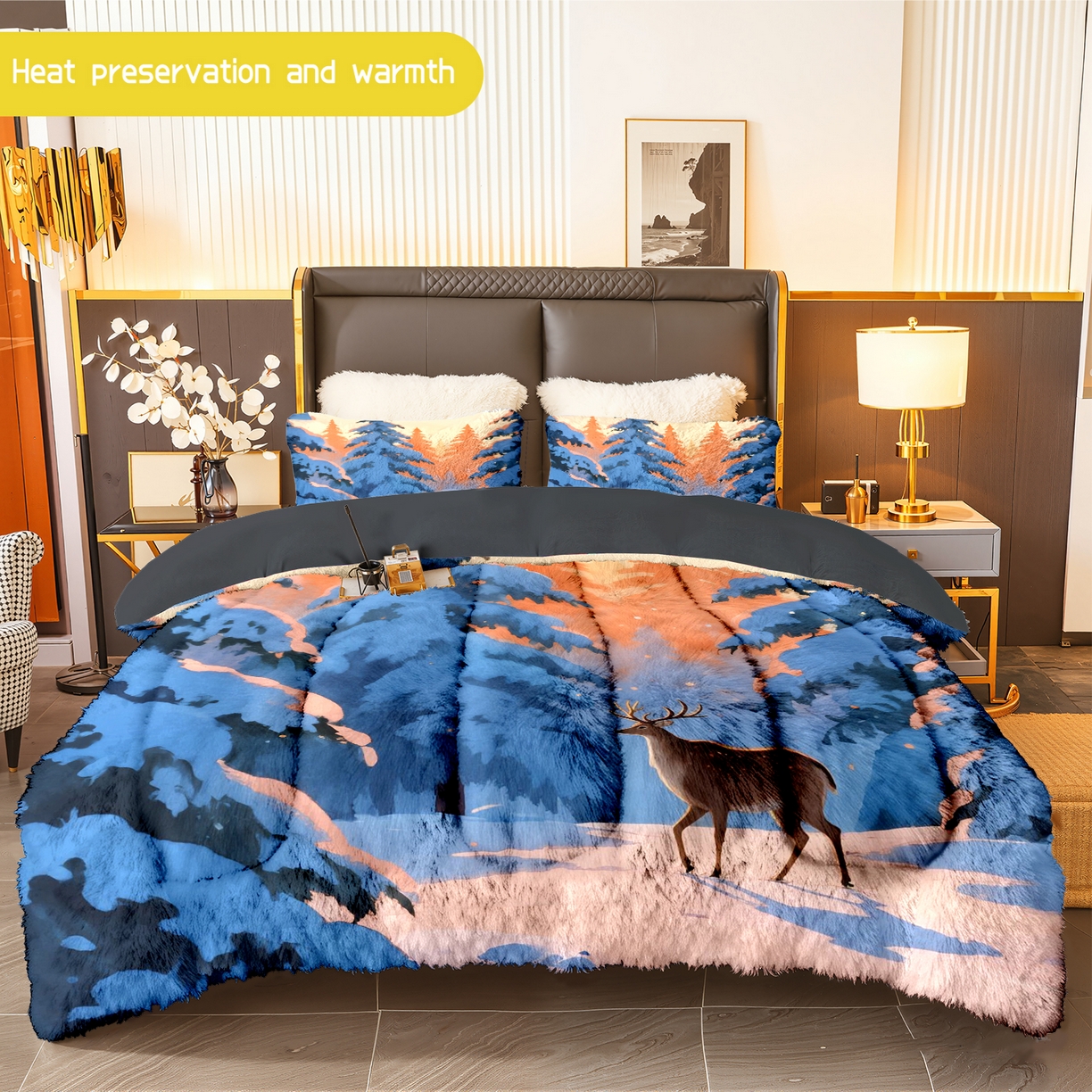 合纵跨境工厂 一件定制pod模式jit跨境180G牛奶绒被子三件套一件代发temu希音集采shein亚马逊速卖通 02510140034