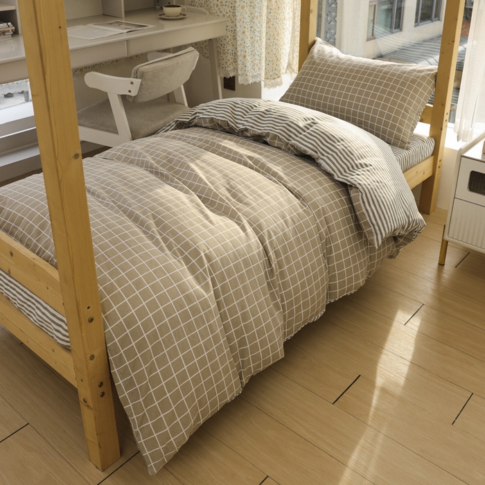 91家纺网 家纺一手货源 找家纺 （总）宅部落 2026新款全棉三件套纯棉学生宿舍上下铺六件套