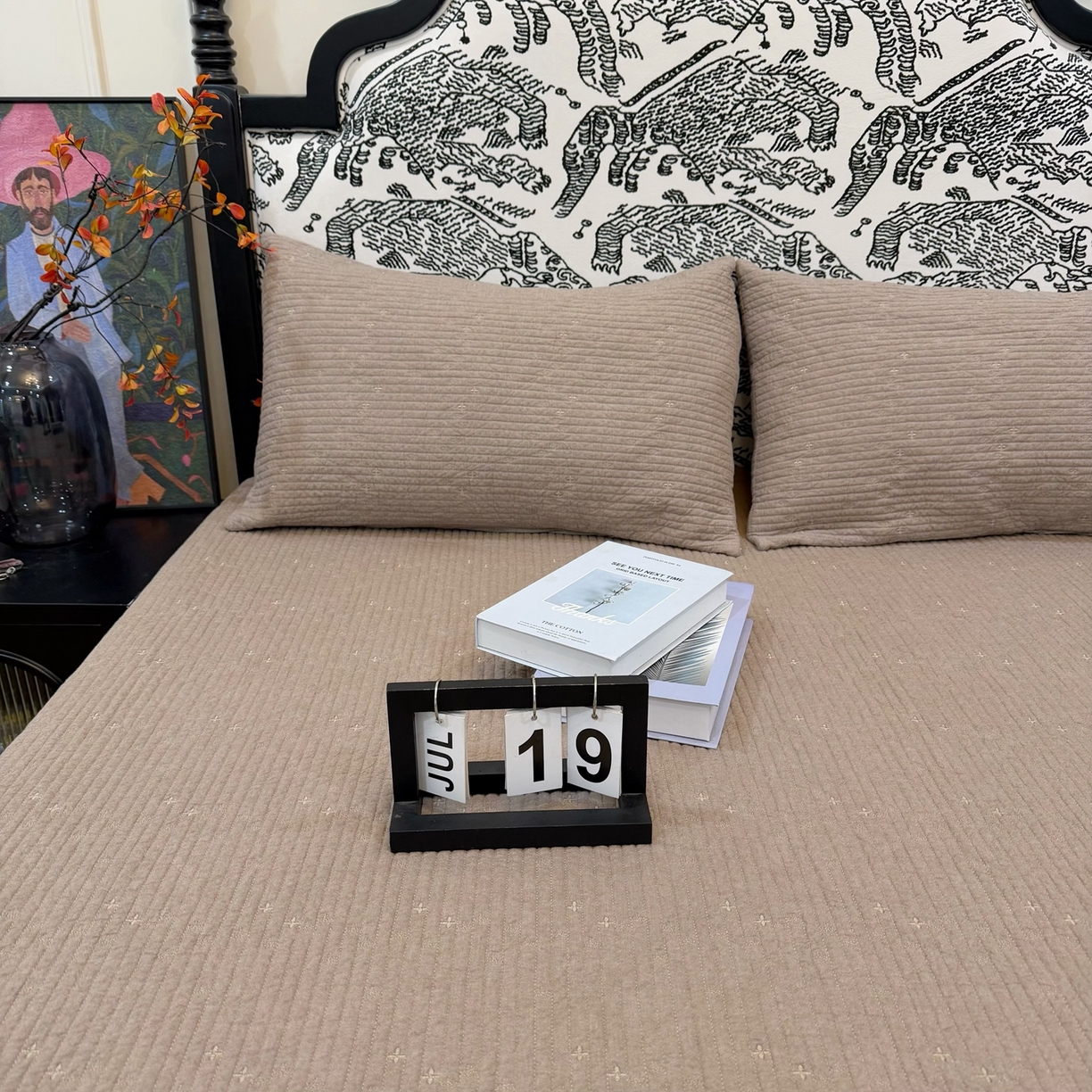 91家纺网 家纺一手货源 找家纺 （总）床盖工厂店 2025新款韩式四叶草双面全棉填充棉花床盖套件