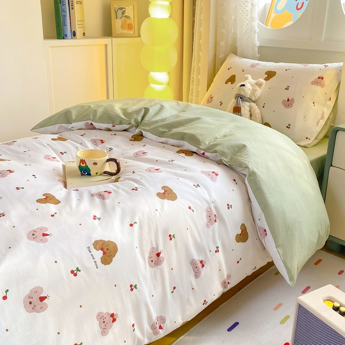 91家纺网 家纺一手货源 找家纺 宅部落 2026新款全棉三件套纯棉学生宿舍上下铺六件套 童年印记