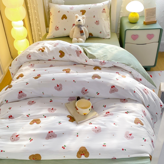 91家纺网 家纺一手货源 找家纺 宅部落 2026新款全棉三件套纯棉学生宿舍上下铺六件套 童年印记