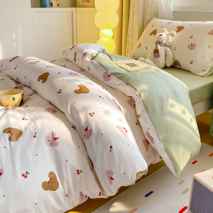 91家纺网 家纺一手货源 找家纺 宅部落 2026新款全棉三件套纯棉学生宿舍上下铺六件套 童年印记