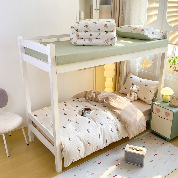 91家纺网 家纺一手货源 找家纺 宅部落 2026新款全棉三件套纯棉学生宿舍上下铺六件套 腊肠狗