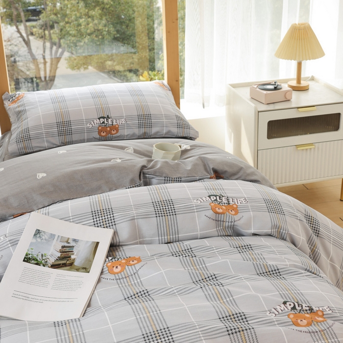 91家纺网 家纺一手货源 找家纺 宅部落 2026新款全棉三件套纯棉学生宿舍上下铺六件套 卡宾熊