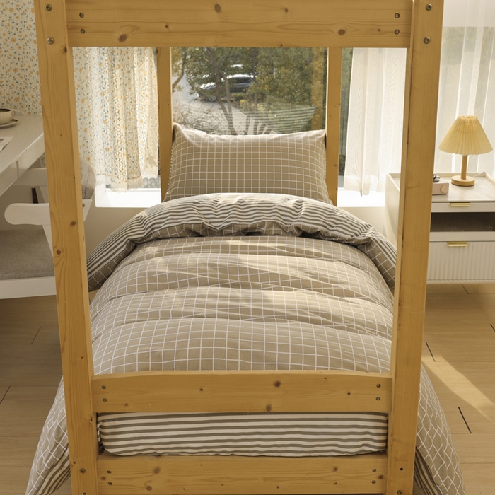 91家纺网 家纺一手货源 找家纺 宅部落 2026新款全棉三件套纯棉学生宿舍上下铺六件套 温情北欧