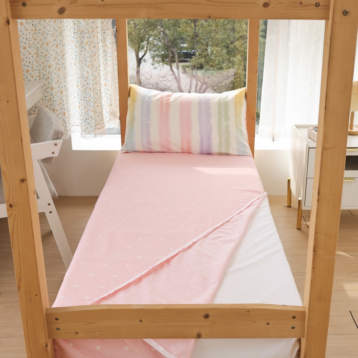 91家纺网 家纺一手货源 找家纺 宅部落 2026新款全棉三件套纯棉学生宿舍上下铺六件套 幸运七彩