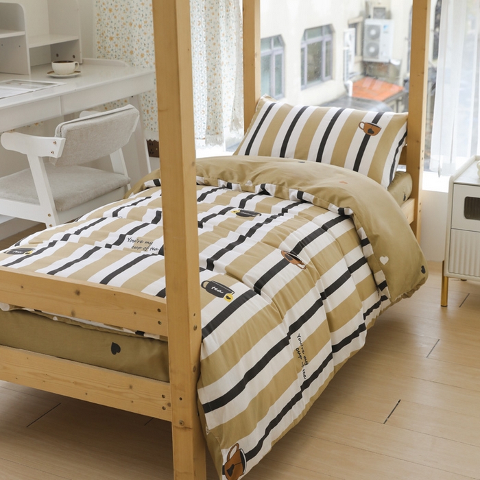 91家纺网 家纺一手货源 找家纺 宅部落 2026新款全棉三件套纯棉学生宿舍上下铺六件套 文艺风范