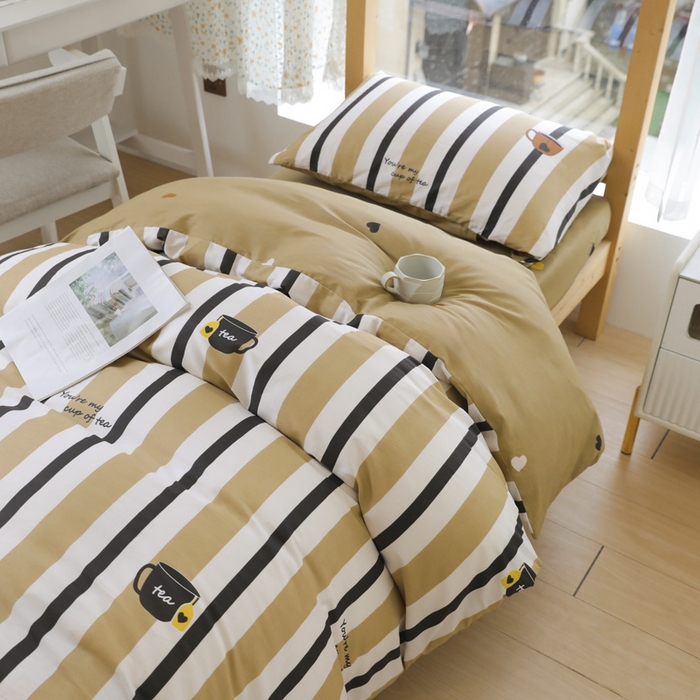 91家纺网 家纺一手货源 找家纺 宅部落 2026新款全棉三件套纯棉学生宿舍上下铺六件套 文艺风范