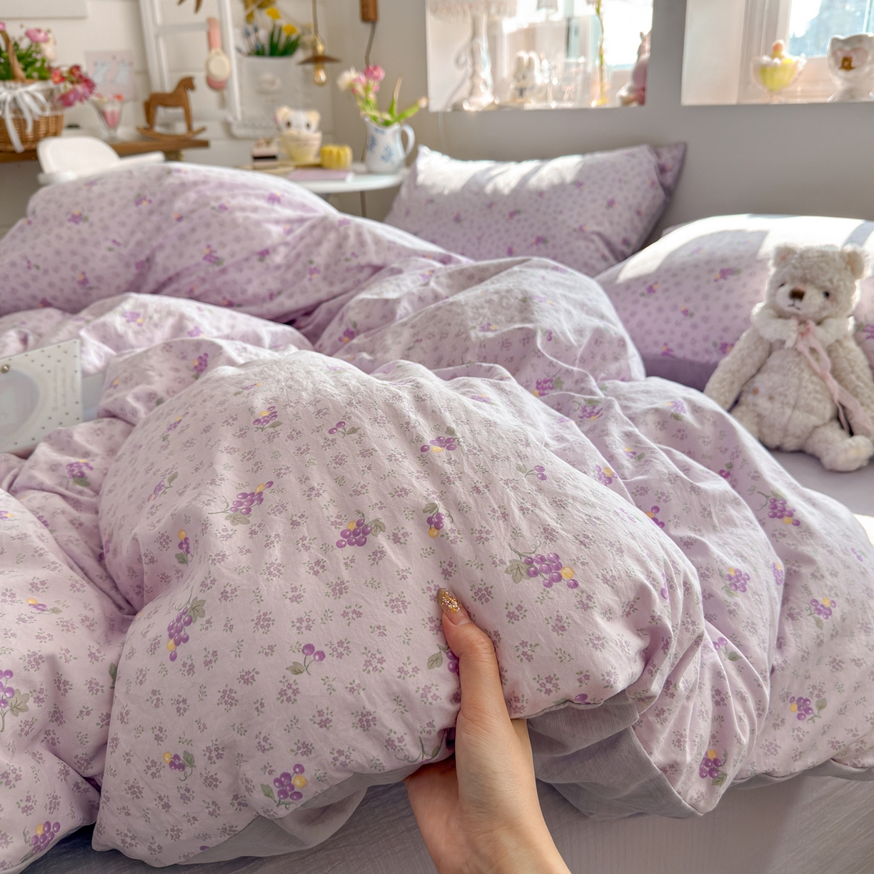 91家纺网 家纺一手货源 找家纺 （总）罗亿家纺 2026新款A类古法水洗仿棉云感纱四件套