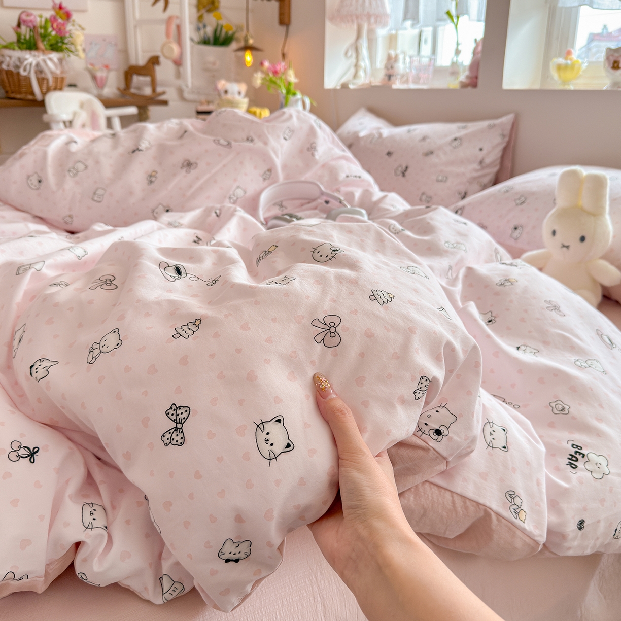 91家纺网 家纺一手货源 找家纺 （总）罗亿家纺 2026新款A类古法水洗仿棉云感纱四件套