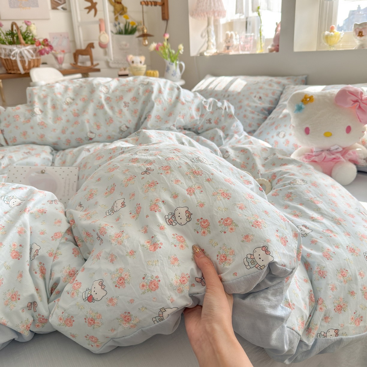 91家纺网 家纺一手货源 找家纺 （总）罗亿家纺 2026新款A类古法水洗仿棉云感纱四件套