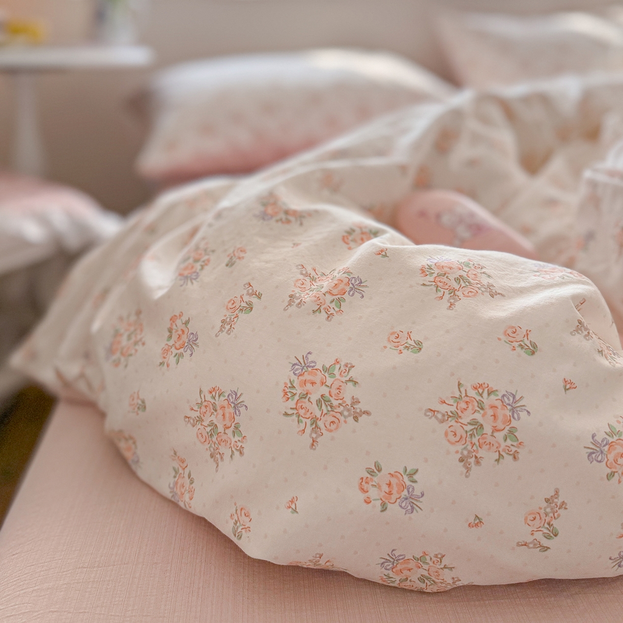 91家纺网 家纺一手货源 找家纺 罗亿家纺 2026新款A类古法水洗仿棉云感纱四件套 梦境花园