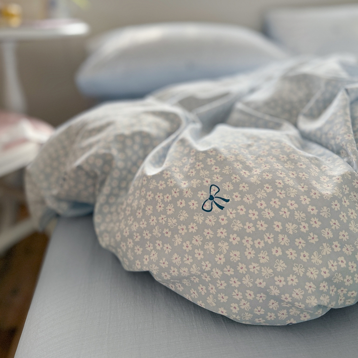 91家纺网 家纺一手货源 找家纺 罗亿家纺 2026新款A类古法水洗仿棉云感纱四件套 小时光