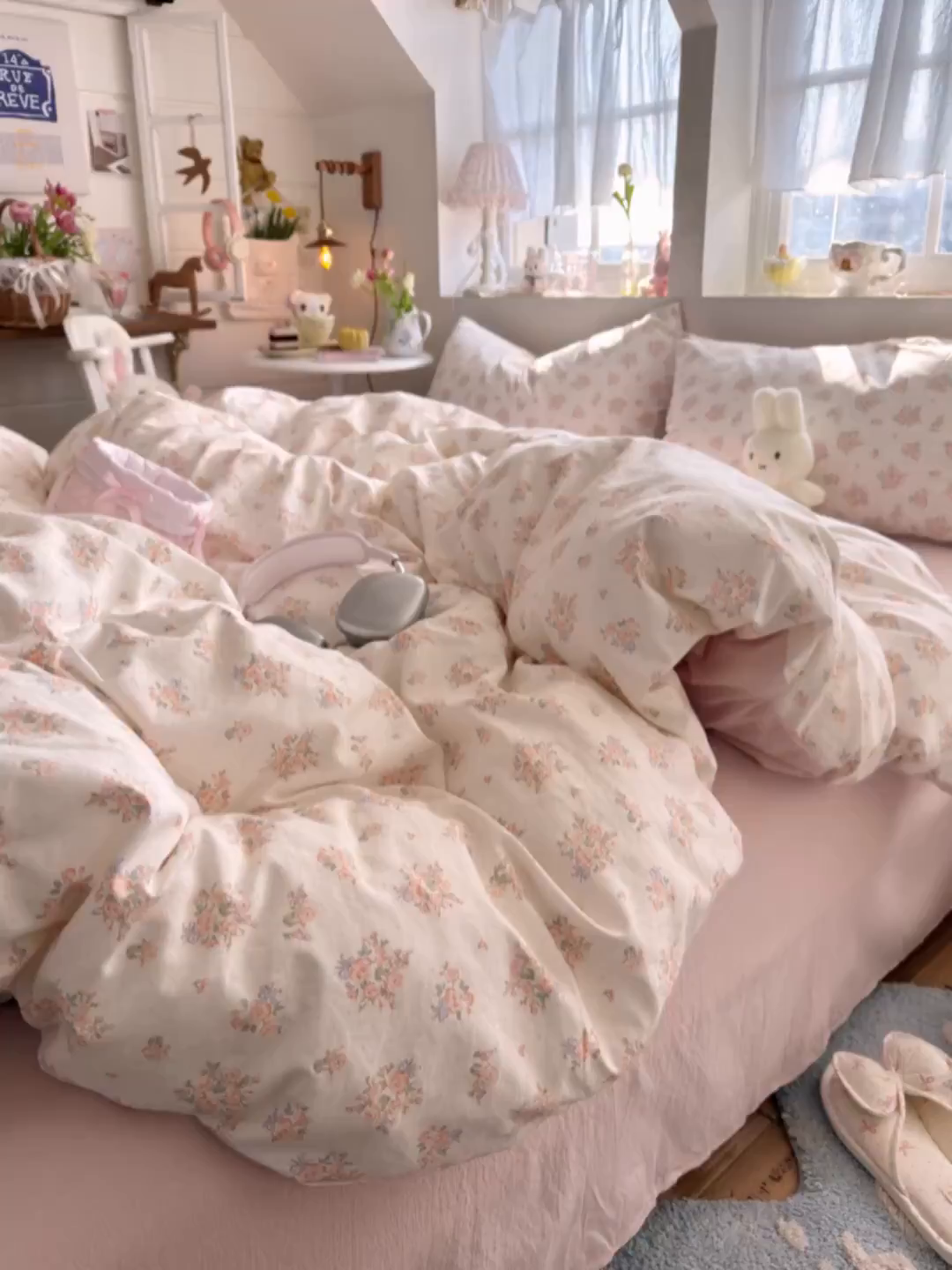 91家纺网 家纺一手货源 找家纺 罗亿家纺 2026新款A类古法水洗仿棉云感纱四件套 梦境花园