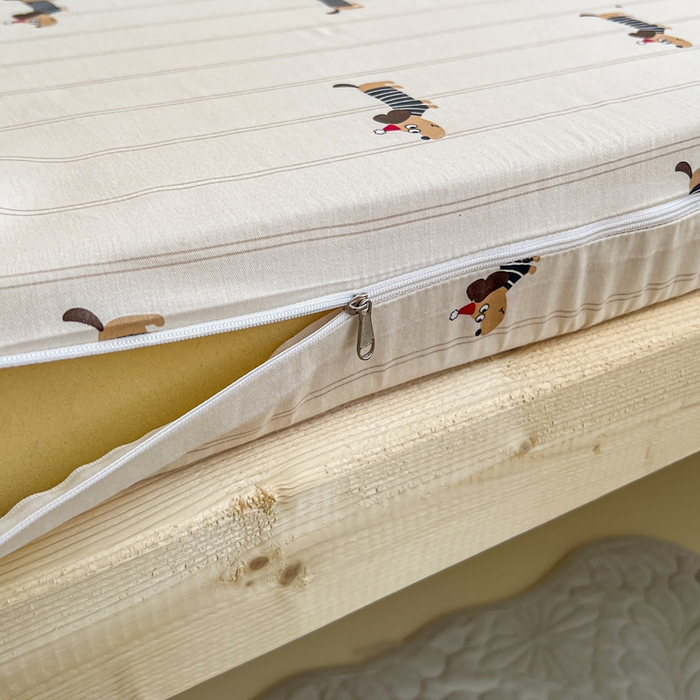 91家纺网 家纺一手货源 找家纺 宅部落 2026新款全棉学生宿舍褥子套纯棉床垫套 腊肠狗