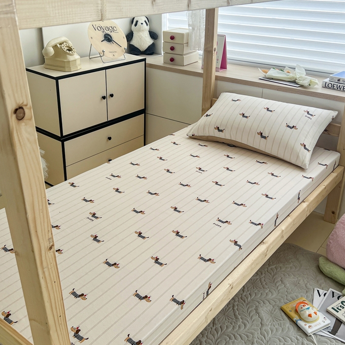 宅部落 2026新款全棉学生宿舍褥子套纯棉床垫套 腊肠狗