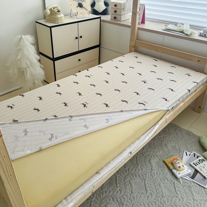 91家纺网 家纺一手货源 找家纺 宅部落 2026新款全棉学生宿舍褥子套纯棉床垫套 腊肠狗