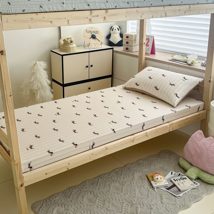 91家纺网 家纺一手货源 找家纺 宅部落 2026新款全棉学生宿舍褥子套纯棉床垫套 腊肠狗