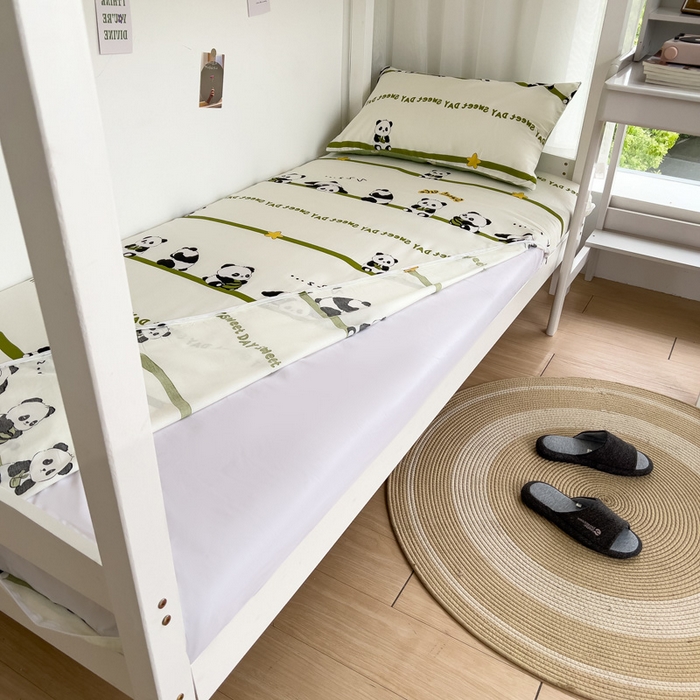 91家纺网 家纺一手货源 找家纺 宅部落 2026新款全棉学生宿舍褥子套纯棉床垫套 熊猫派对