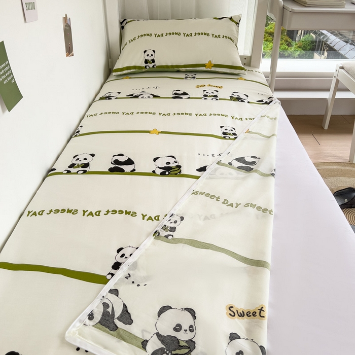 91家纺网 家纺一手货源 找家纺 宅部落 2026新款全棉学生宿舍褥子套纯棉床垫套 熊猫派对