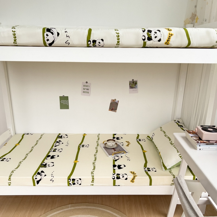 91家纺网 家纺一手货源 找家纺 宅部落 2026新款全棉学生宿舍褥子套纯棉床垫套 熊猫派对