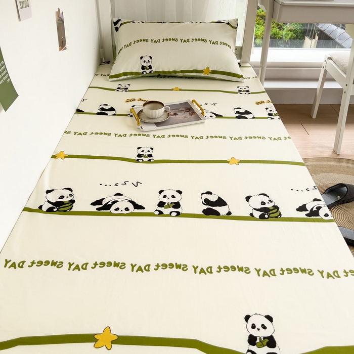 91家纺网 家纺一手货源 找家纺 宅部落 2026新款全棉学生宿舍褥子套纯棉床垫套 熊猫派对