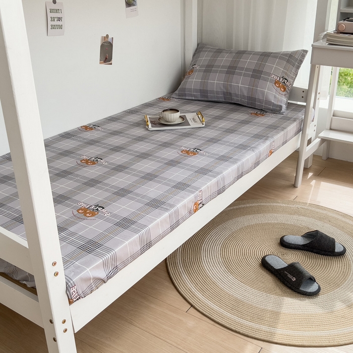 宅部落 2026新款全棉学生宿舍褥子套纯棉床垫套 卡宾熊