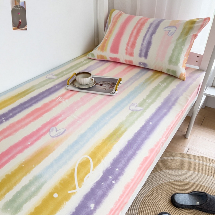 91家纺网 家纺一手货源 找家纺 宅部落 2026新款全棉学生宿舍褥子套纯棉床垫套 幸运七彩