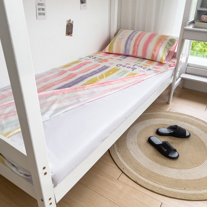 91家纺网 家纺一手货源 找家纺 宅部落 2026新款全棉学生宿舍褥子套纯棉床垫套 幸运七彩