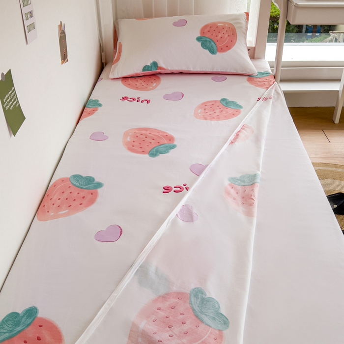 91家纺网 家纺一手货源 找家纺 宅部落 2026新款全棉学生宿舍褥子套纯棉床垫套 奈斯草莓