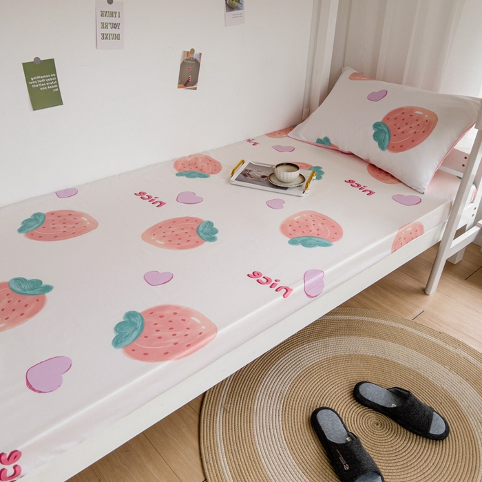 91家纺网 家纺一手货源 找家纺 宅部落 2026新款全棉学生宿舍褥子套纯棉床垫套 奈斯草莓