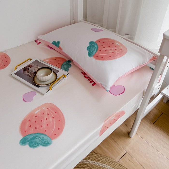 91家纺网 家纺一手货源 找家纺 宅部落 2026新款全棉学生宿舍褥子套纯棉床垫套 奈斯草莓