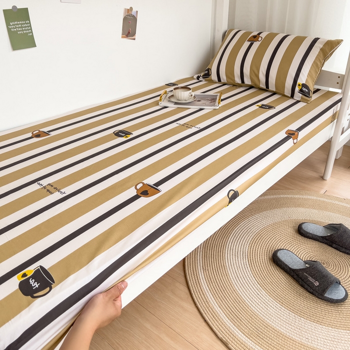 91家纺网 家纺一手货源 找家纺 宅部落 2026新款全棉学生宿舍褥子套纯棉床垫套 文艺风范