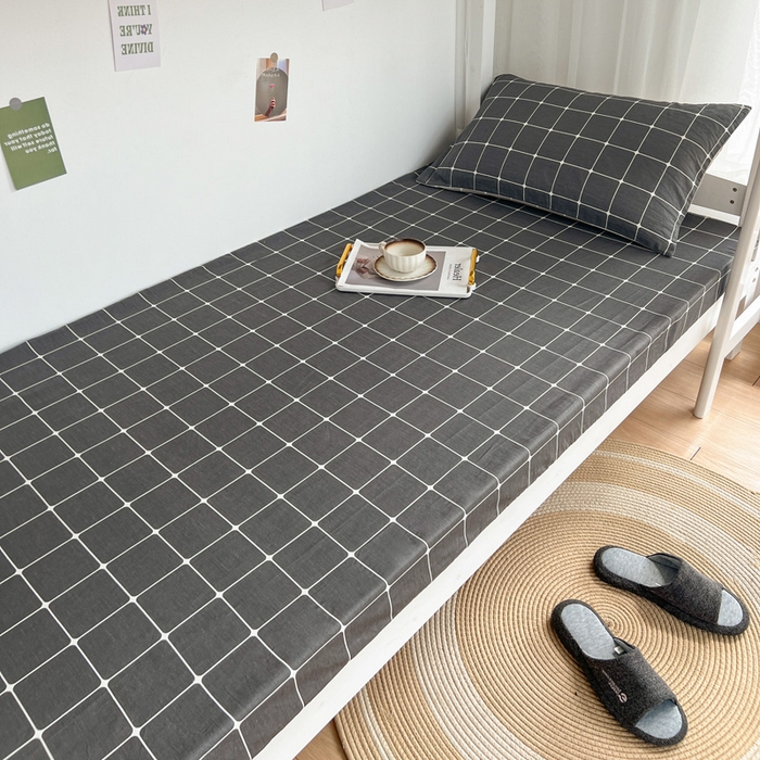 91家纺网 家纺一手货源 找家纺 宅部落 2026新款全棉学生宿舍褥子套纯棉床垫套 绅士灰