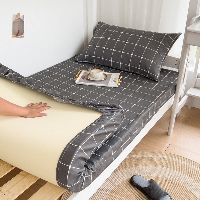 91家纺网 家纺一手货源 找家纺 宅部落 2026新款全棉学生宿舍褥子套纯棉床垫套 绅士灰