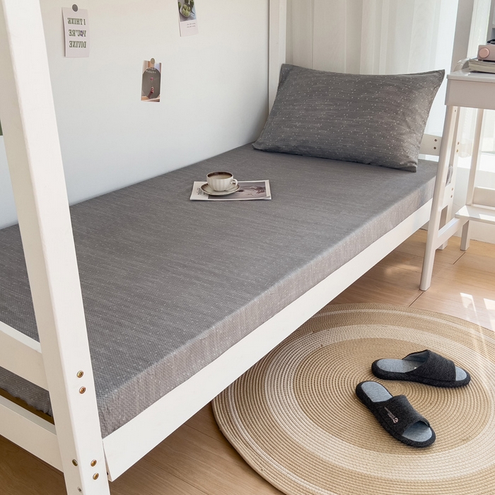 宅部落 2026新款全棉学生宿舍褥子套纯棉床垫套 灰色肌理纹