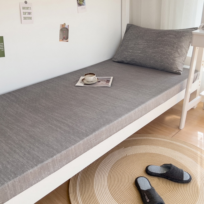 91家纺网 家纺一手货源 找家纺 宅部落 2026新款全棉学生宿舍褥子套纯棉床垫套 灰色肌理纹