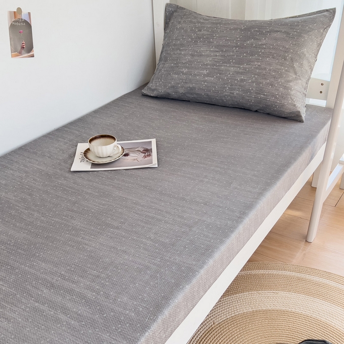 91家纺网 家纺一手货源 找家纺 宅部落 2026新款全棉学生宿舍褥子套纯棉床垫套 灰色肌理纹