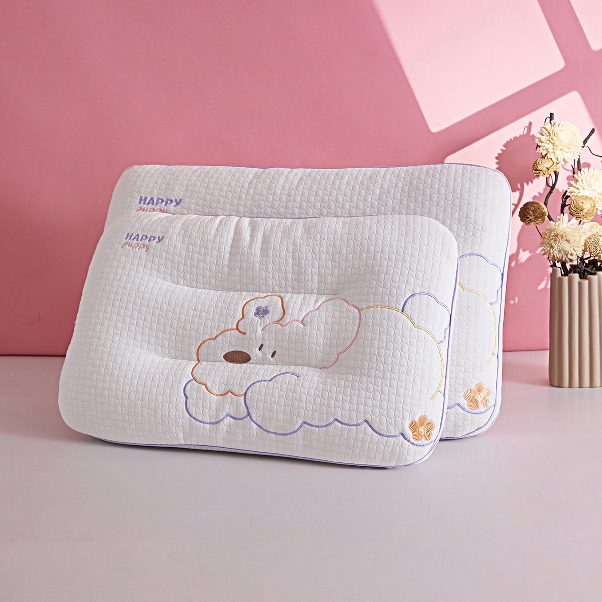 91家纺网 家纺一手货源 找家纺 （总）云熙枕业 2026新款泡泡狗针织亲子枕儿童学生成人枕