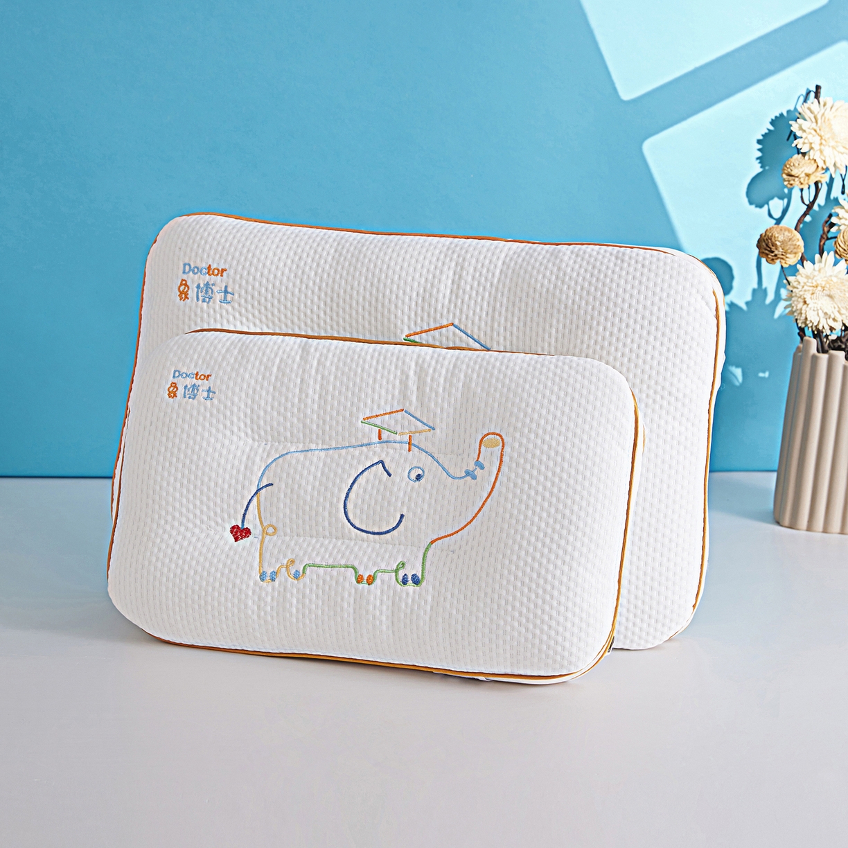 91家纺网 家纺一手货源 找家纺 （总）云熙枕业 2026新款象博士针织亲子枕儿童学生枕 枕头枕芯