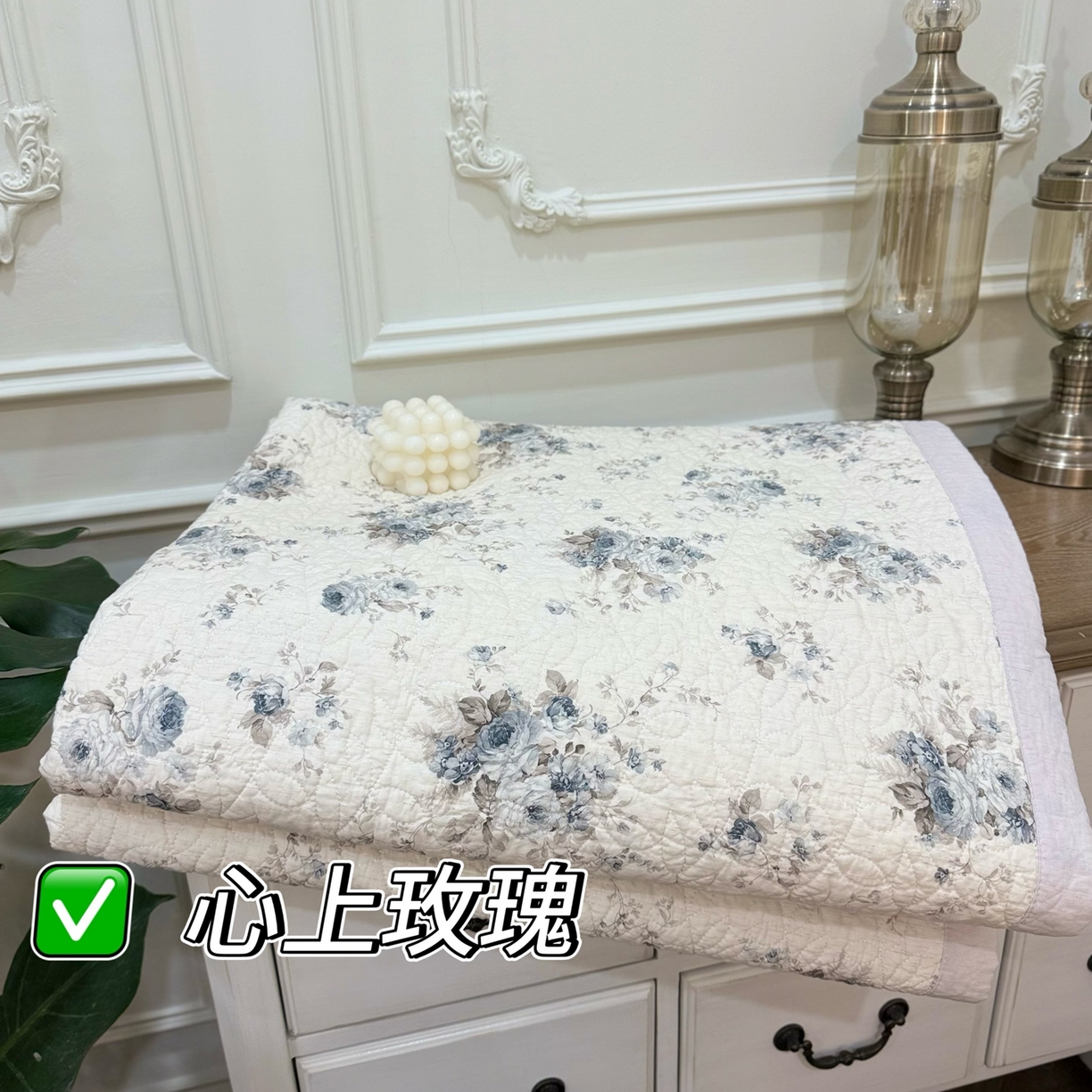 91家纺网 家纺一手货源 找家纺 （总）床盖工厂店 2025新款全棉天竺棉麻三件套填充棉花床盖三件套花卉系列