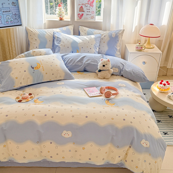 91家纺网 家纺一手货源 找家纺 曼之夏 2025新款全棉印花四件套-系列二 星辰入梦