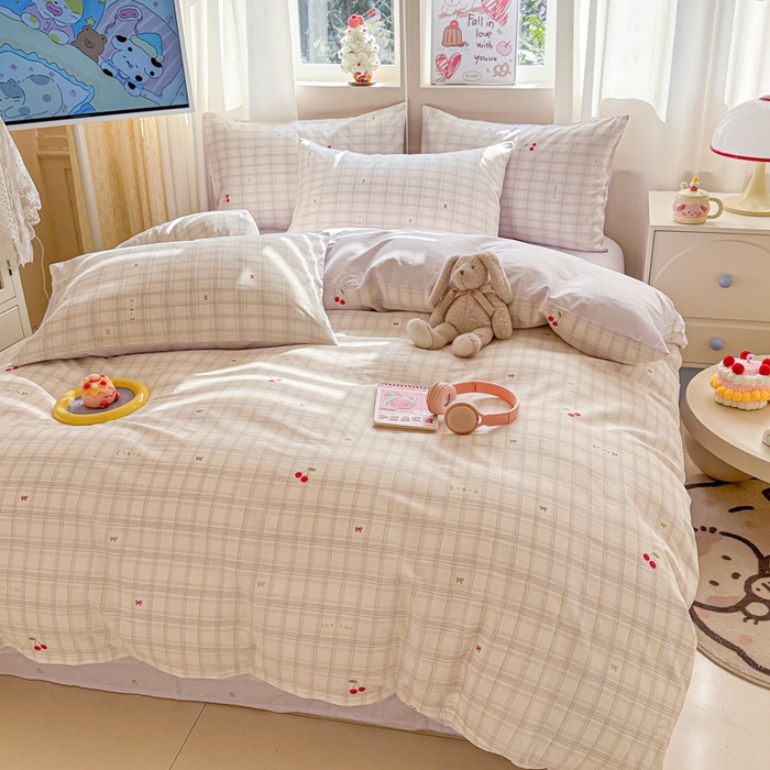 91家纺网 家纺一手货源 找家纺 曼之夏 2025新款全棉印花四件套-系列二 恋樱