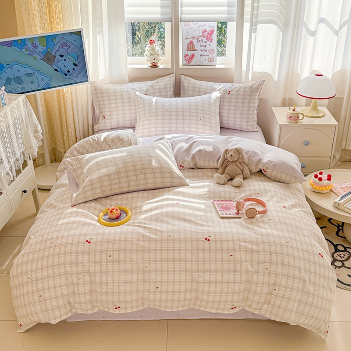 91家纺网 家纺一手货源 找家纺 曼之夏 2025新款全棉印花四件套-系列二 恋樱